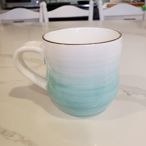 Anthropologie Other - Anthropologie Suite One Studio coffee mug, blue and white, gold rimmed